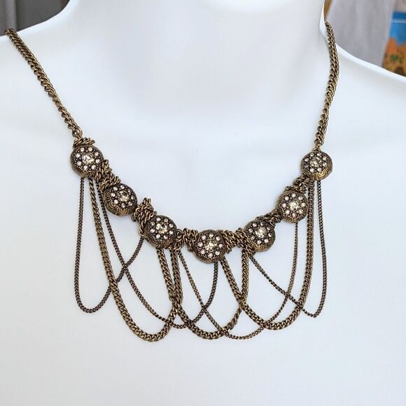BOHO Cascade Victorian fringe necklace - Picture 1 of 8